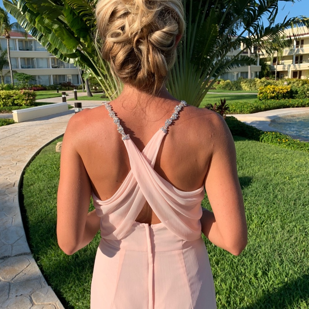 David’s bridal petal pink dress